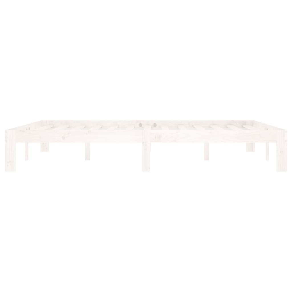 vidaXL Rama łóżka, biała, lite drewno sosnowe, 160 x 200 cm