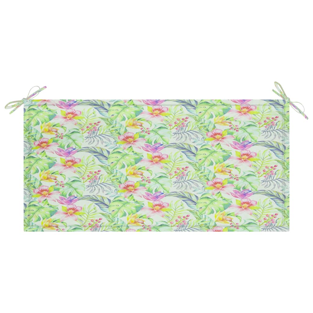 vidaXL Poduszka na ławkę ogrodową, wzór w liście, 100x50x3 cm, tkanina