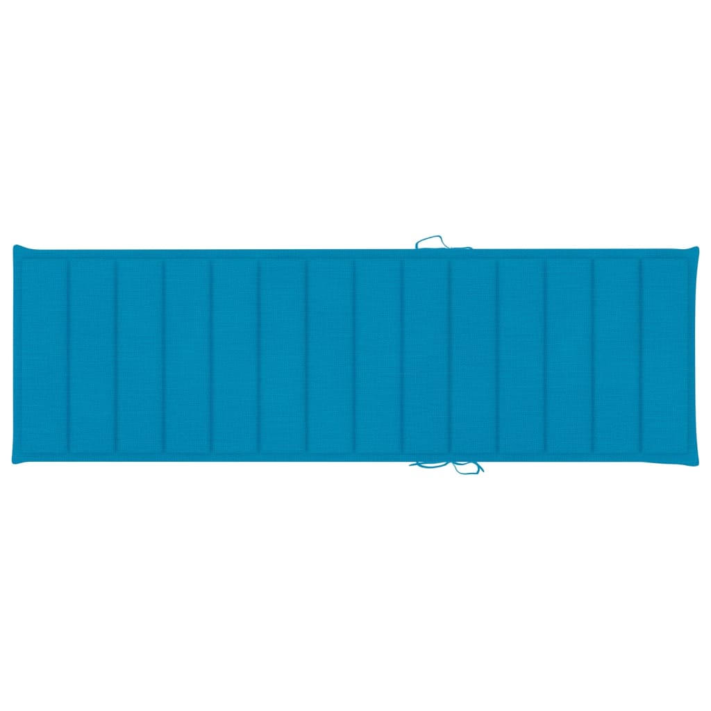 vidaXL Leżak z niebieską poduszką, impregnowane drewno sosnowe