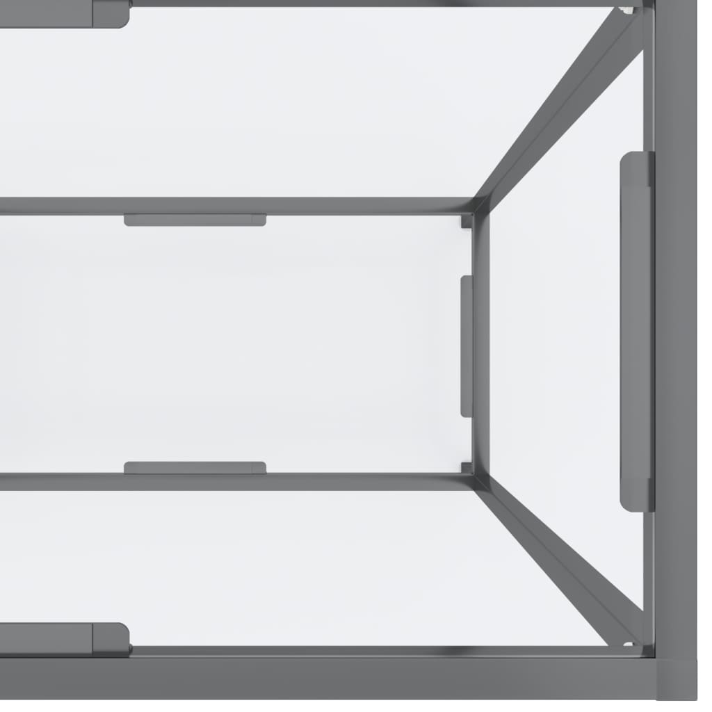 vidaXL Stolik konsolowy, przezroczysty, 140x35x75,5cm, szkło hartowane