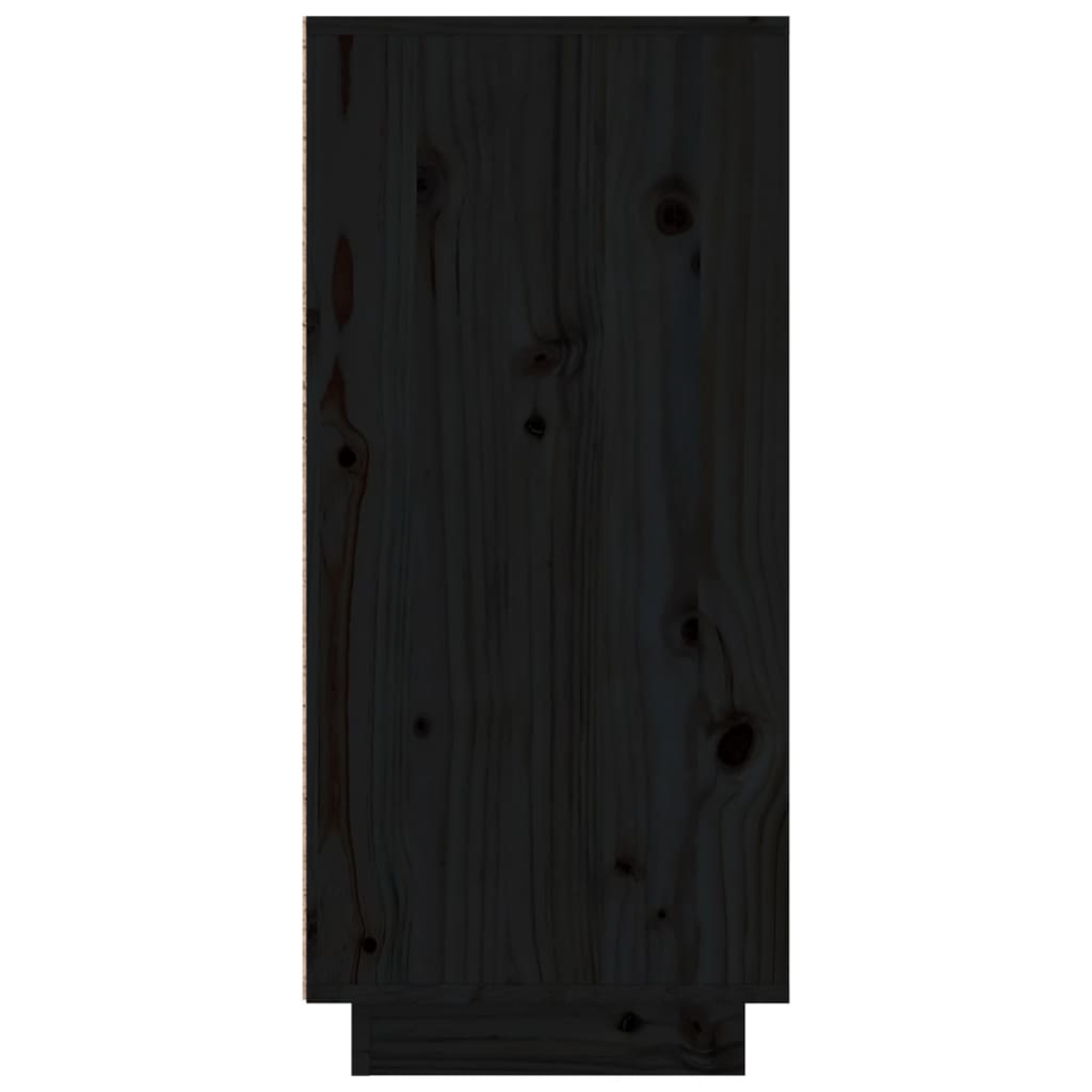 vidaXL Szafka, czarna, 110x34x75 cm, lite drewno sosnowe