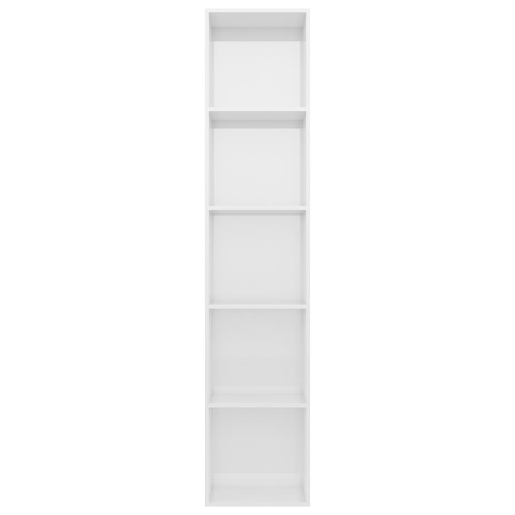 vidaXL Regał na książki, wysoki połysk, biały, 40x30x189 cm