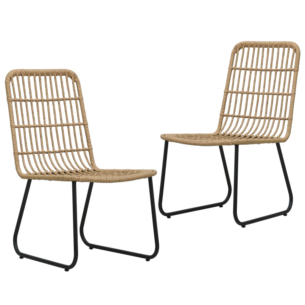 vidaXL Krzesła ogrodowe, 2 szt., polirattan, kolor dębowy