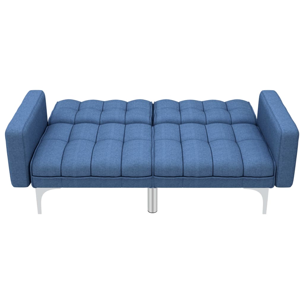 vidaXL Sofa rozkładana, niebieska, tapicerowana tkaniną