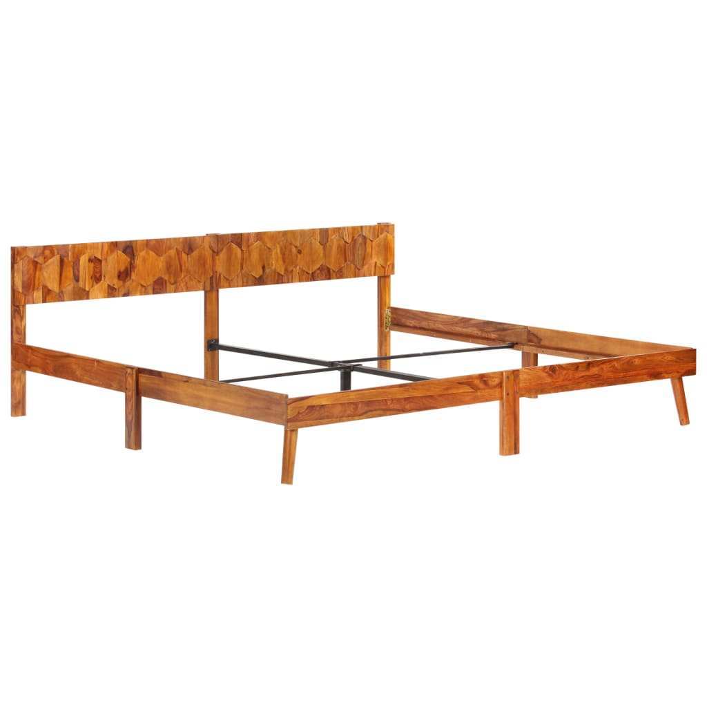 vidaXL Rama łóżka z litego drewna sheesham, 200 x 200 cm