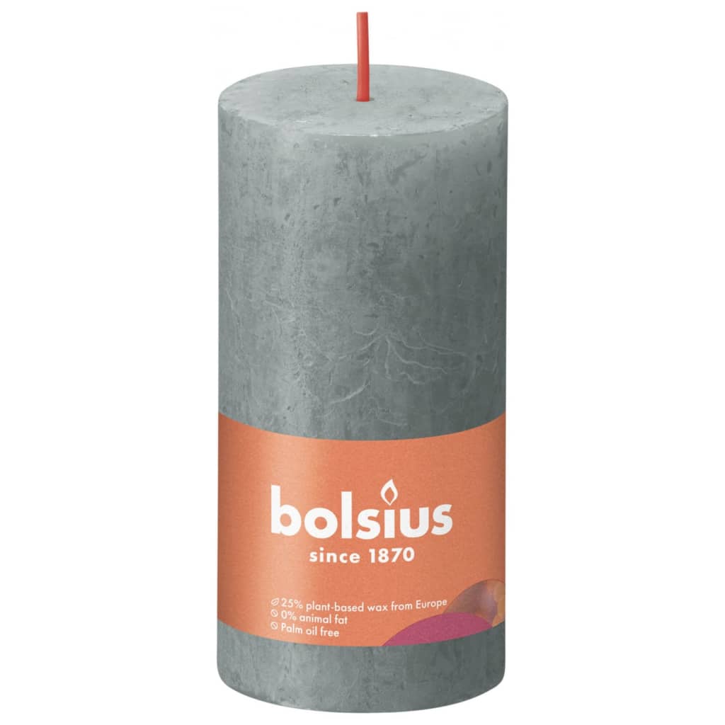 Bolsius Rustykalne świece pieńkowe Shine, 8 szt., 100x50 mm, zielone