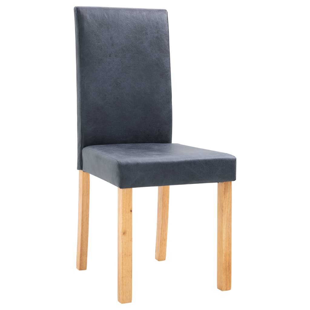vidaXL Krzesła stołowe, 2 szt., szare, sztuczna skóra zamszowa
