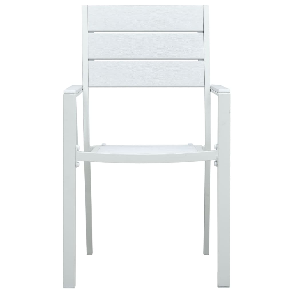 vidaXL Krzesła ogrodowe, 4 szt., białe, HDPE o wyglądzie drewna