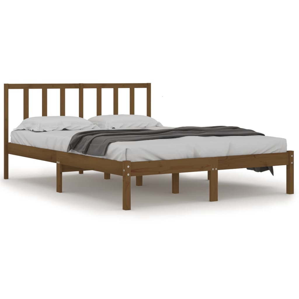 vidaXL Rama łóżka, miodowy brąz, lite drewno sosnowe, 160 x 200 cm