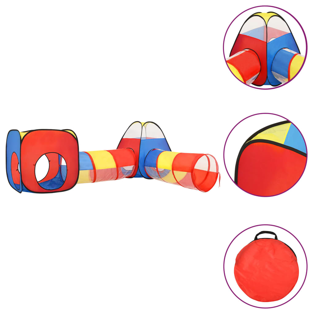 vidaXL Namiot do zabawy z 250 piłeczkami, kolorowy, 190x264x90 cm