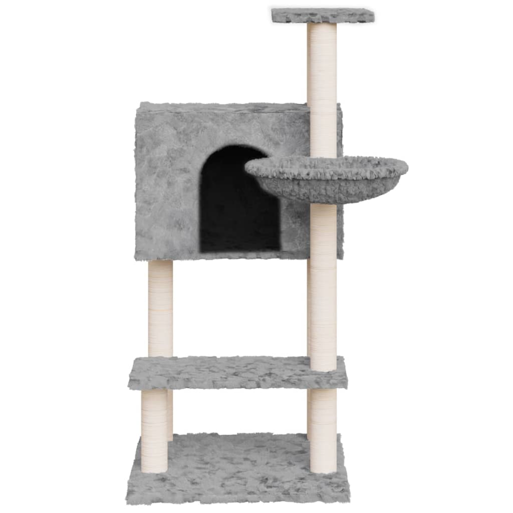 vidaXL Drapak dla kota, z sizalowymi słupkami, jasnoszary, 108,5 cm