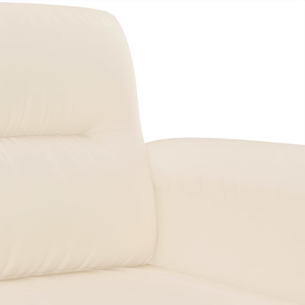 vidaXL Sofa 2-osobowa, beżowy, 120 cm, obity mikrofibrą