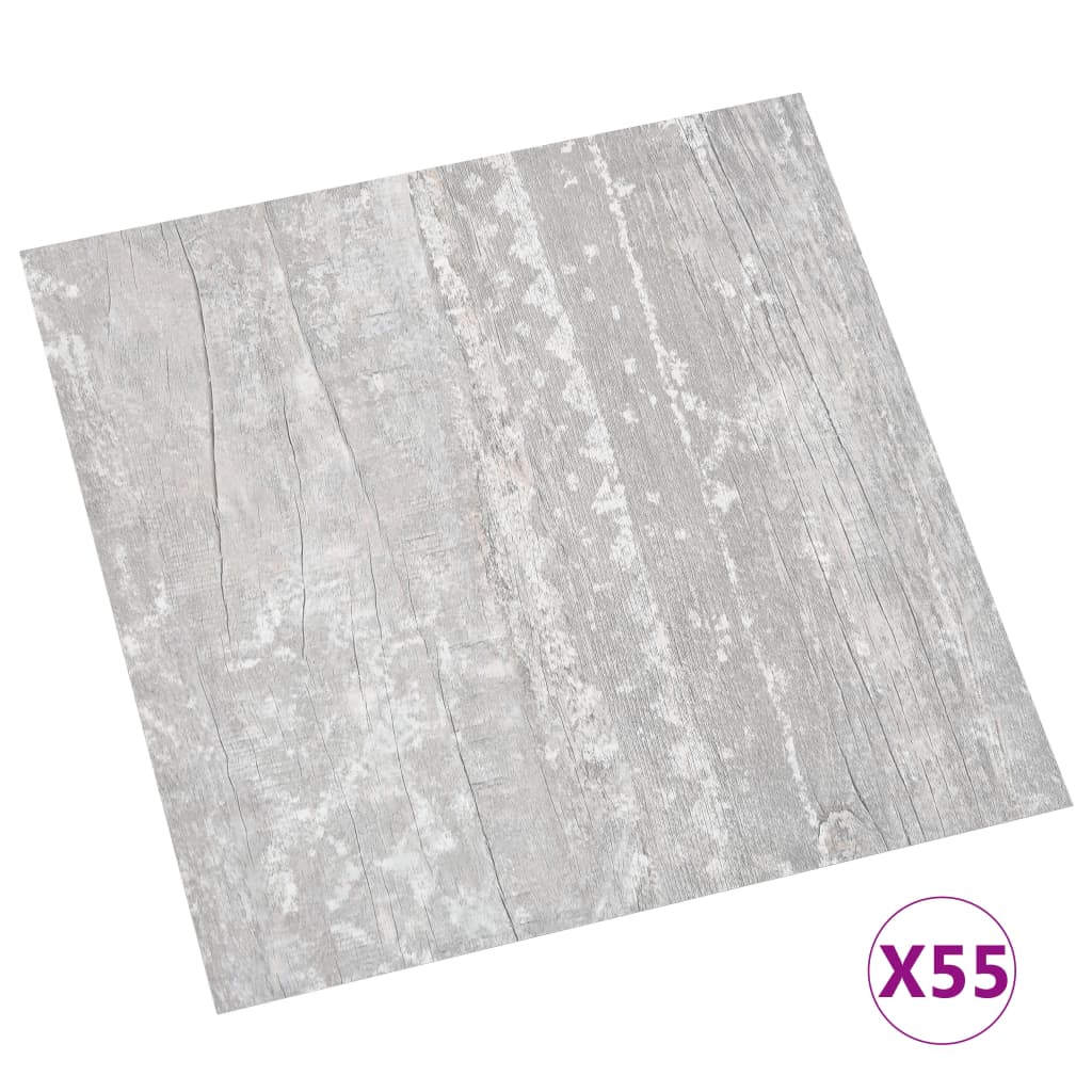 vidaXL Samoprzylepne panele podłogowe, 55 szt., PVC, 5,11 m², szare