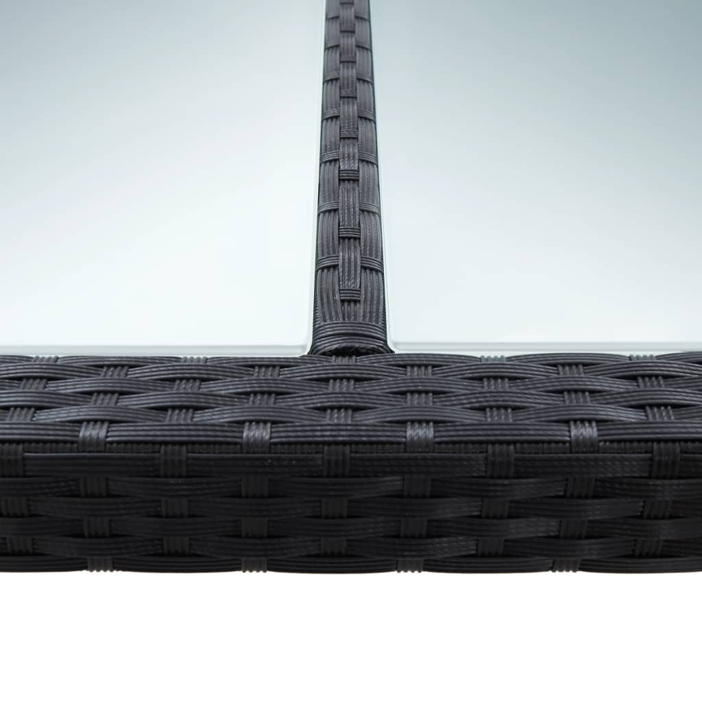 vidaXL Stół ogrodowy, czarny, 200x150x74 cm, polirattan