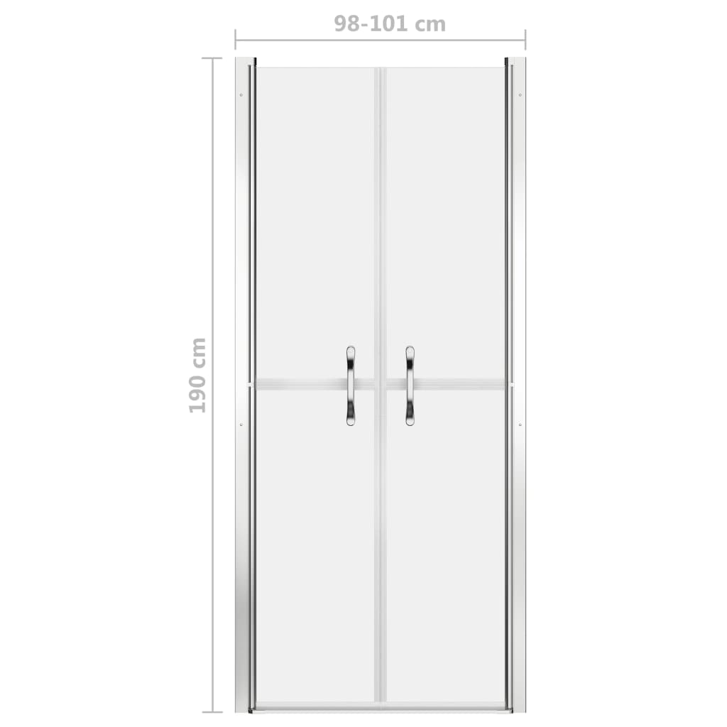 vidaXL Drzwi prysznicowe, szkło mrożone, ESG, 101x190 cm