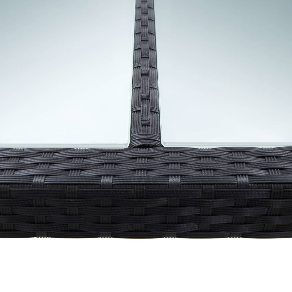 vidaXL Stół ogrodowy, czarny, 200x200x74 cm, polirattanowy
