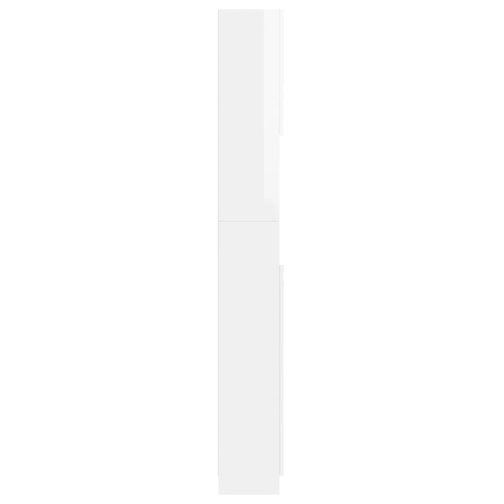 vidaXL Szafka łazienkowa, biały z połyskiem, 32x25,5x190 cm