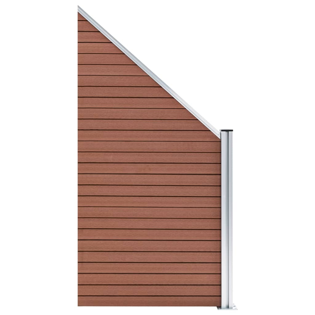vidaXL Ogrodzenie WPC, 1 panel kwadratowy + 1 skośny, 273x186 cm, brąz