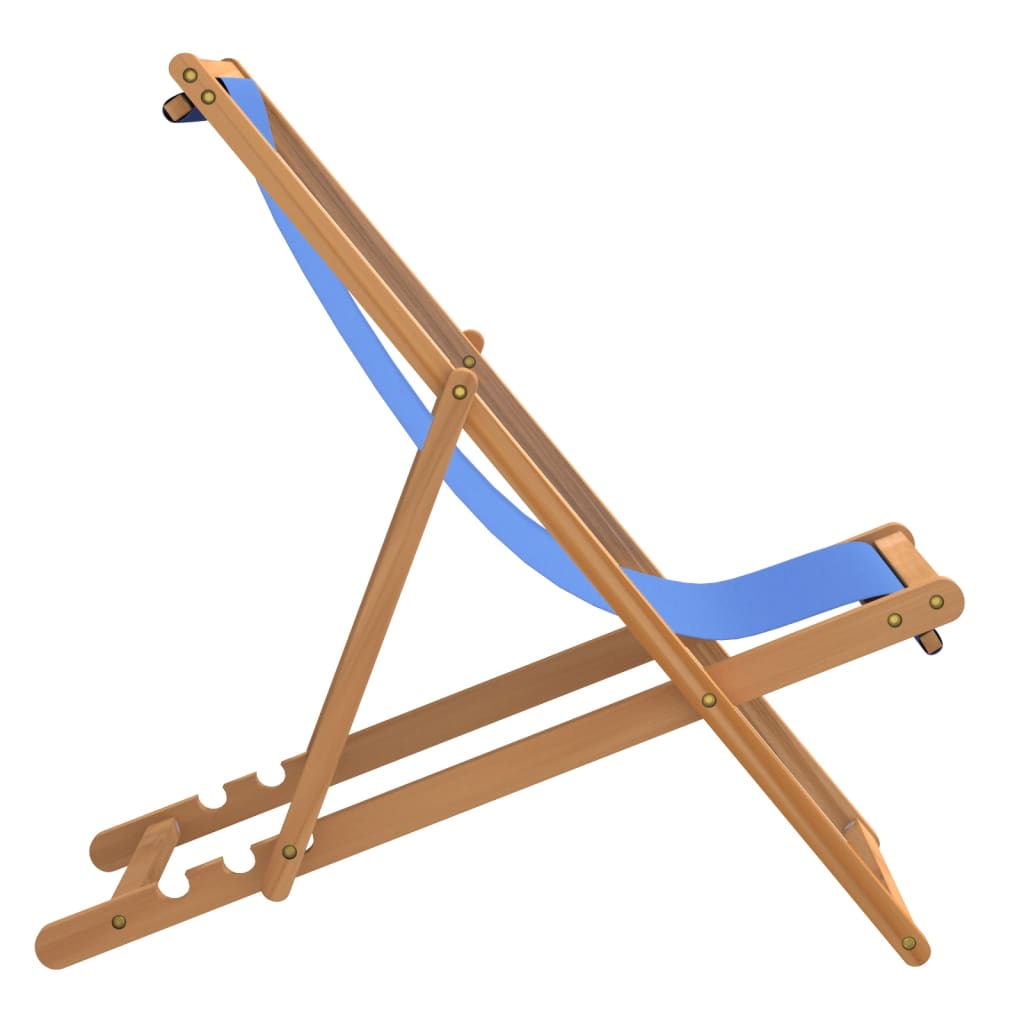 vidaXL Leżak, drewno tekowe, 56 x 105 x 96 cm, niebieski