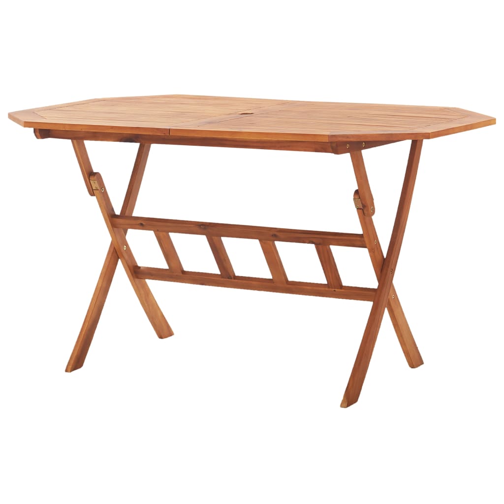 vidaXL Składany stół ogrodowy, 135x85x75 cm, lite drewno akacjowe