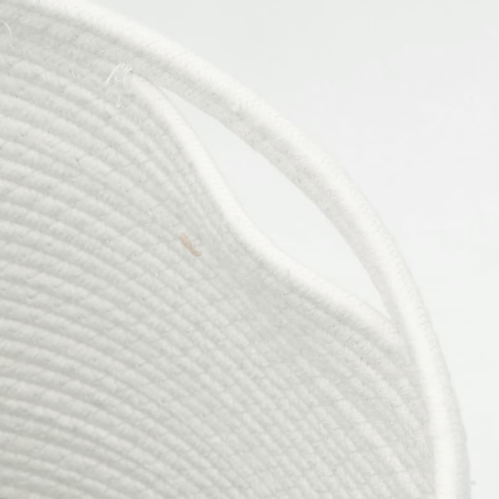vidaXL Kosz z pokrywą, brązowo-biały, Ø40x35 cm, bawełna