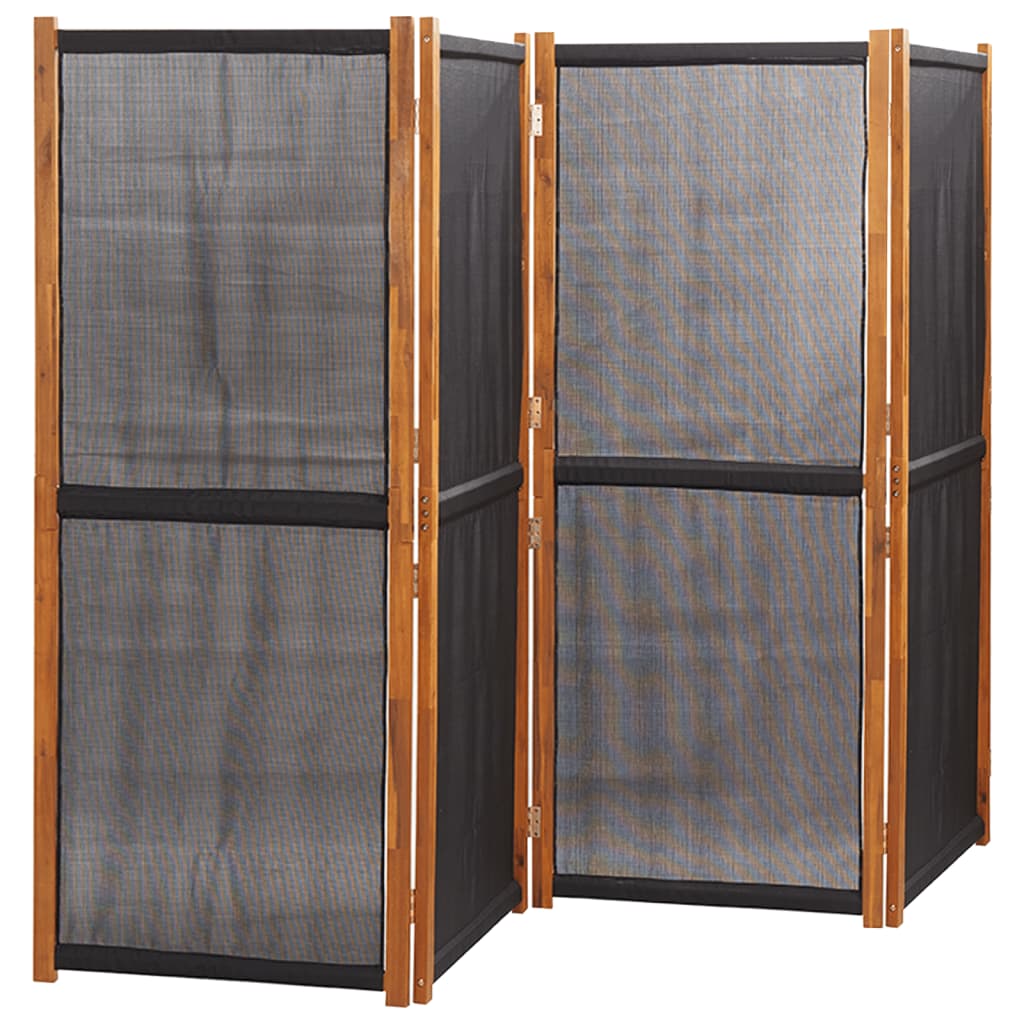 vidaXL Parawan 4-panelowy, czarny, 280 x 180 cm