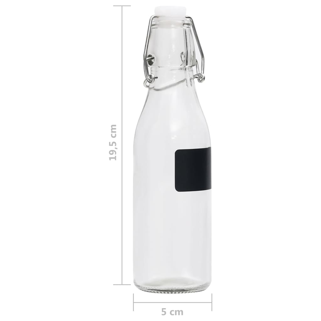vidaXL Szklane butelki okrągłe z zamknięciem pałąkowym, 6 szt., 250 ml
