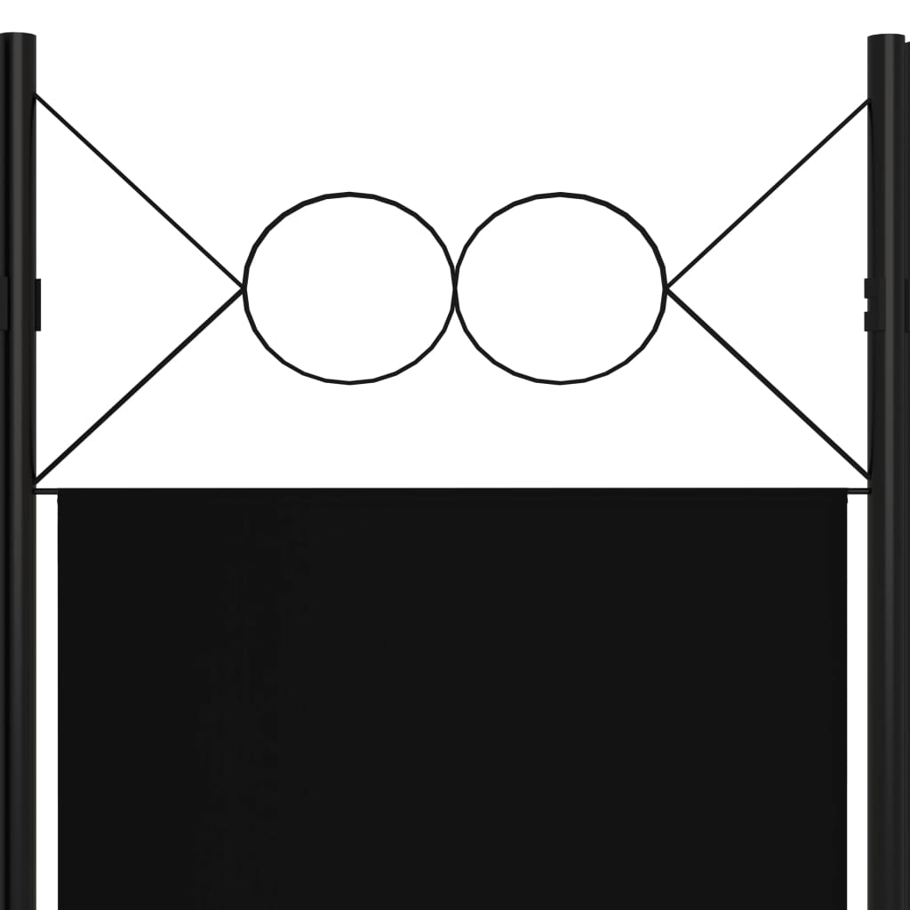vidaXL Parawan 6-panelowy, czarny, 240 x 180 cm