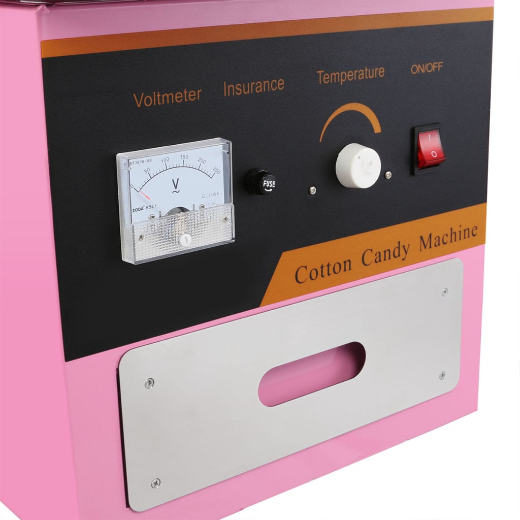 Profesjonalna maszyna do waty cukrowej ze stali nierdzewnej, różowa