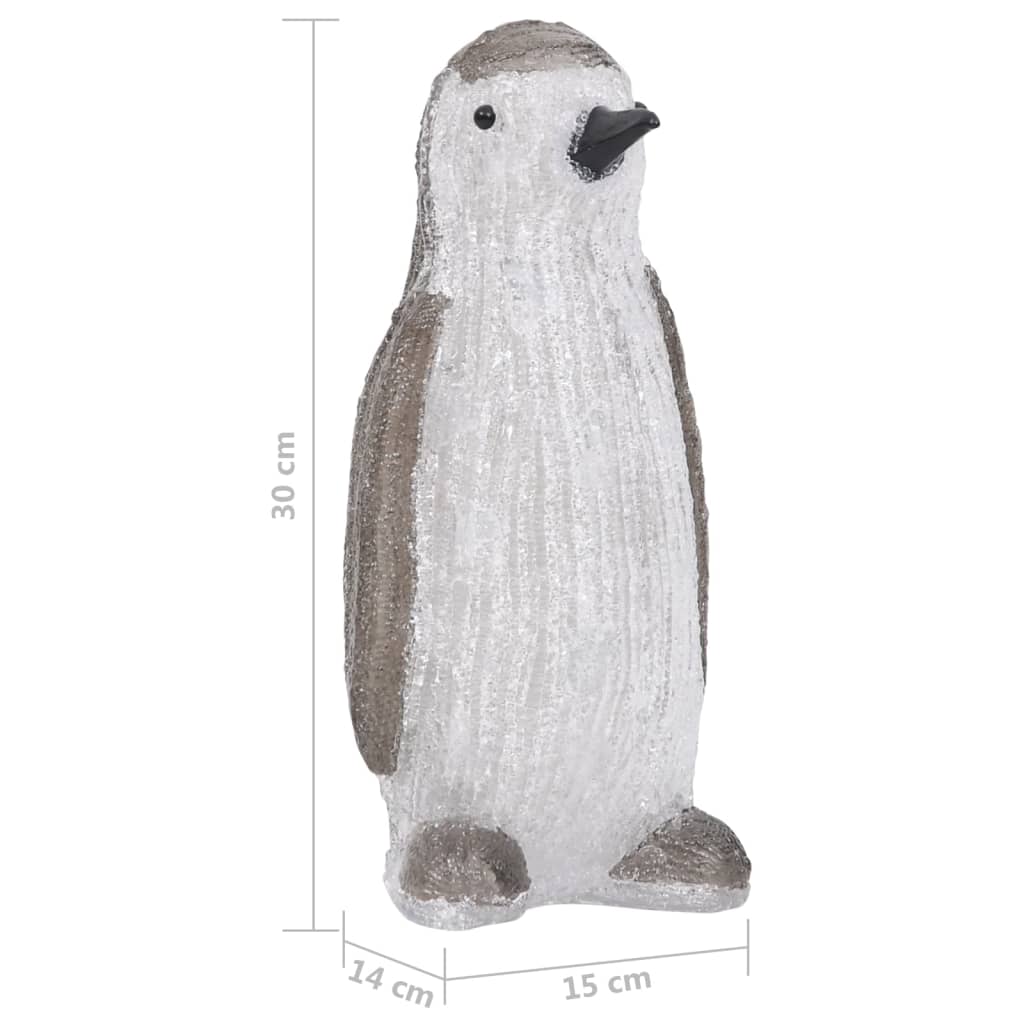 vidaXL Świąteczna, akrylowa figurka pingwina z LED, 30 cm, wewn./zewn.