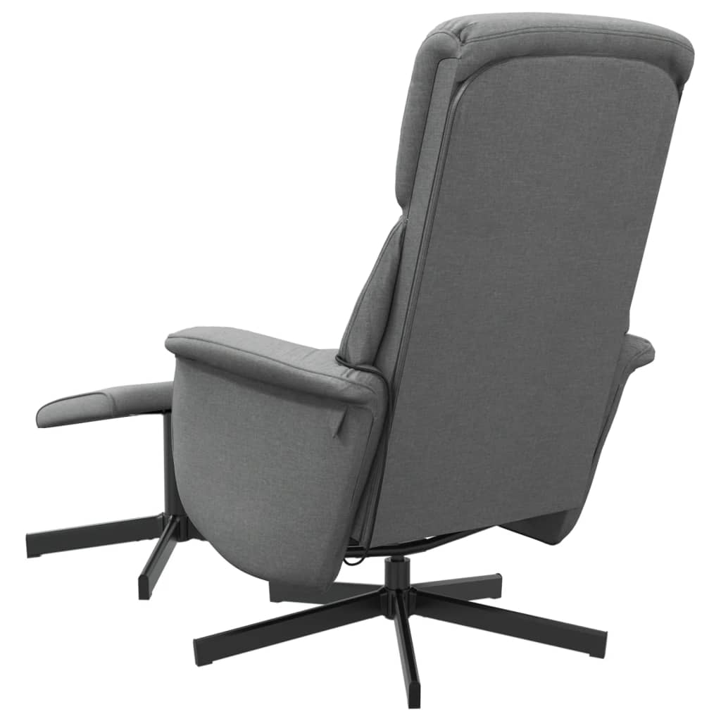 vidaXL Rozkładany fotel masujący z podnóżkiem, ciemnoszary, tkanina
