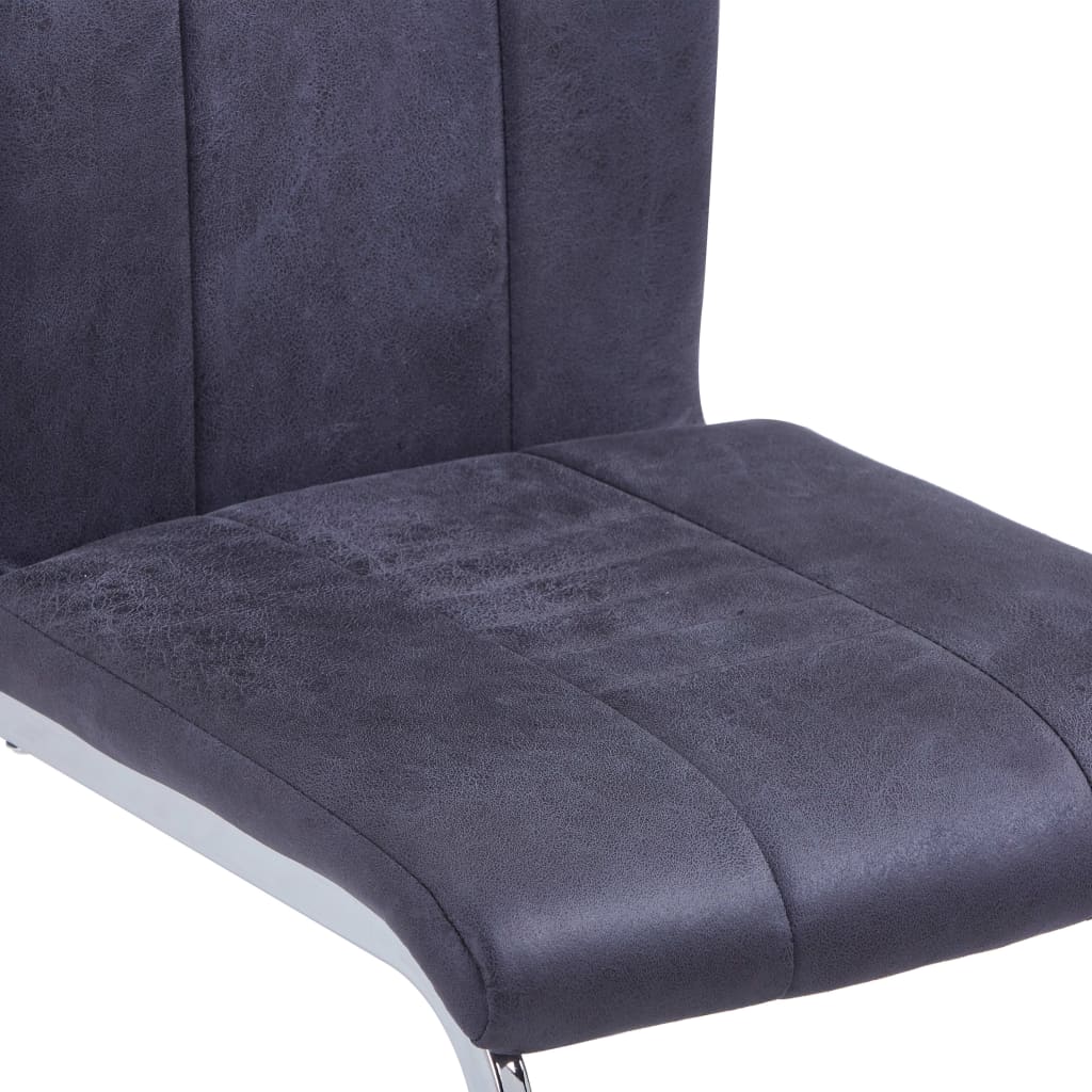 vidaXL Wspornikowe krzesła stołowe, 2 szt., szare, sztuczny zamsz