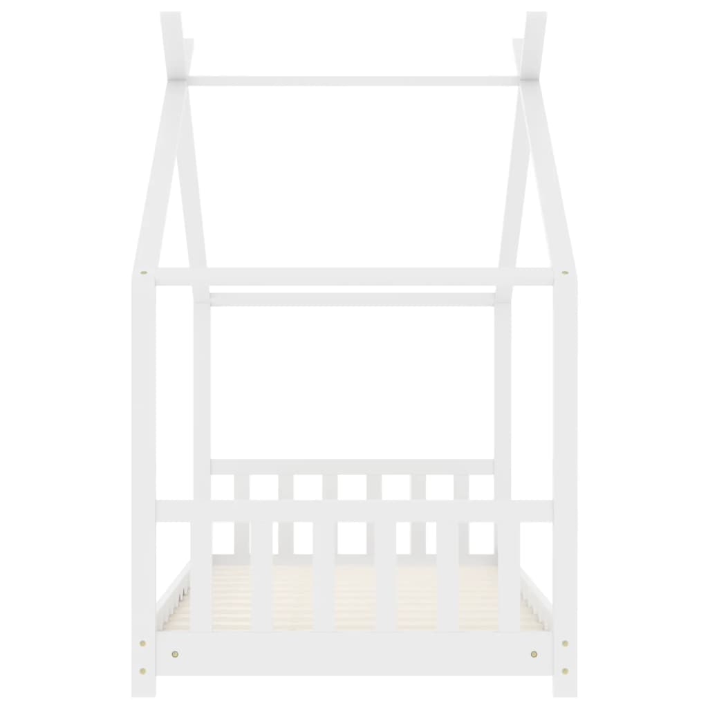 vidaXL Rama łóżka dziecięcego, biała, lite drewno sosnowe, 70 x 140 cm
