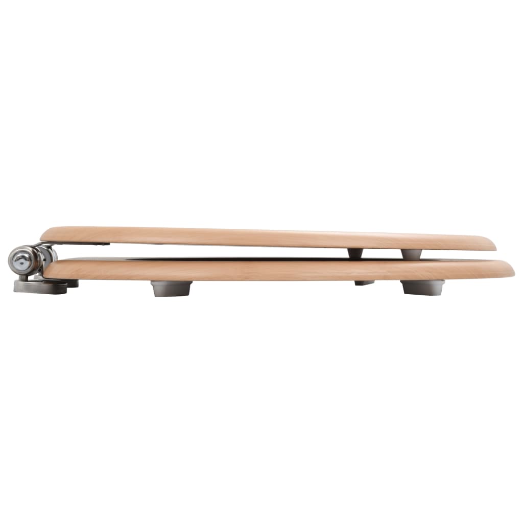 vidaXL Deska klozetowa wolnoopadająca, MDF, wzór drewna bambusowego