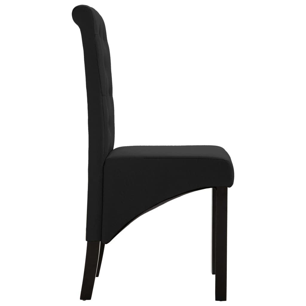 vidaXL Krzesła stołowe, 4 szt., czarne, obite tkaniną