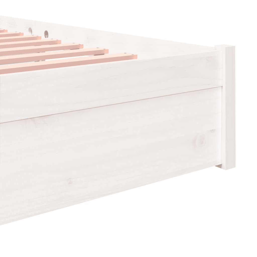 vidaXL Rama łóżka, biała, lite drewno, 120 x 200 cm
