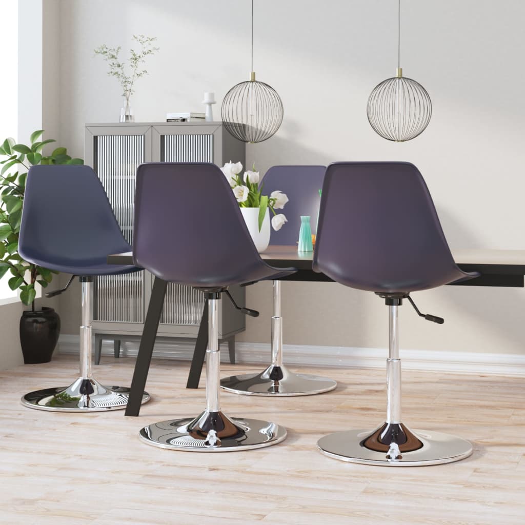 vidaXL Obrotowe krzesła stołowe, 4 szt., lila, PP