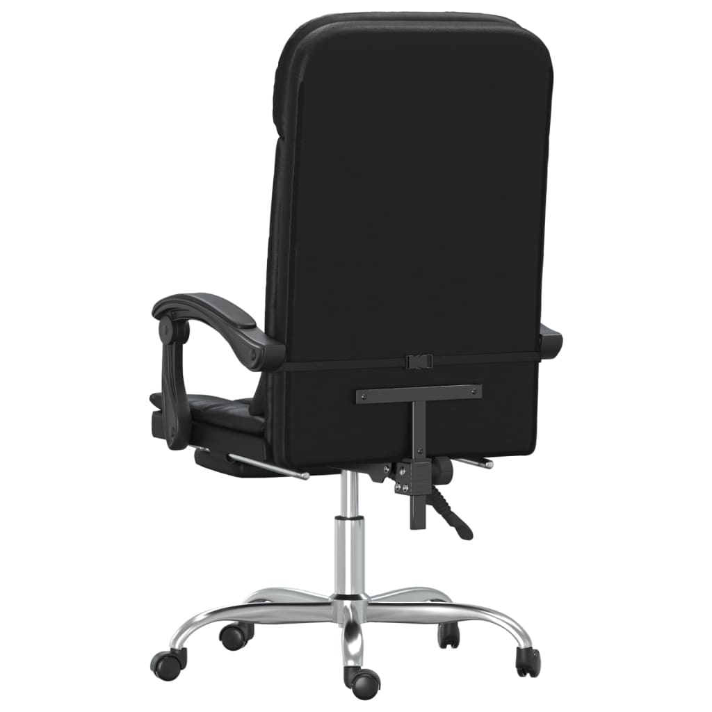 vidaXL Rozkładane, masujące krzesło biurowe, czarne, sztuczna skóra