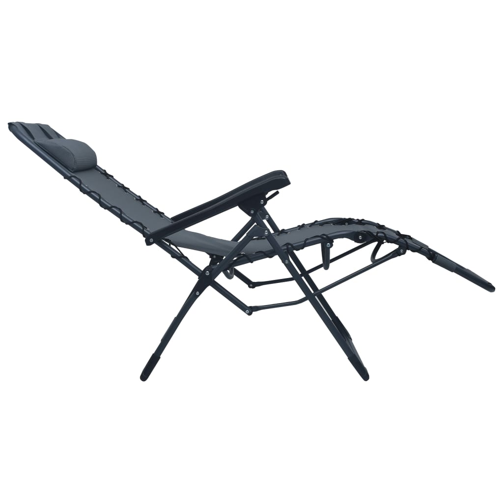 vidaXL Składane krzesło tarasowe, szare, textilene