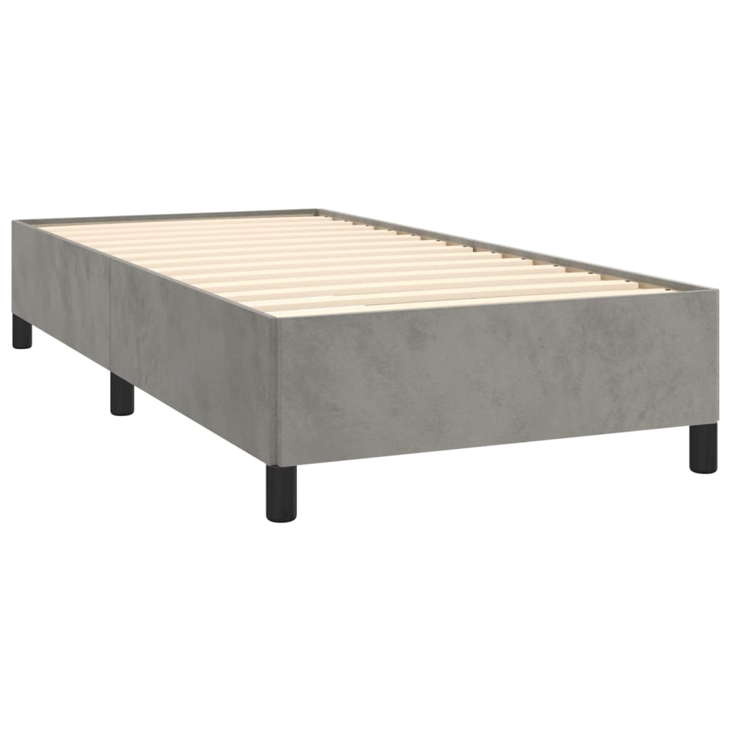 vidaXL Rama łóżka, jasnoszara, 90x190 cm, tapicerowana tkaniną