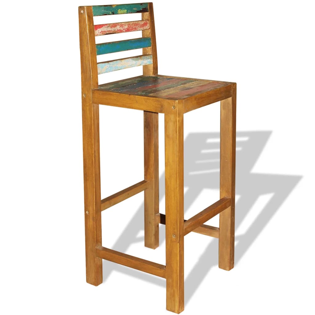 vidaXL Krzesła barowe, 2 szt., lite drewno z odzysku