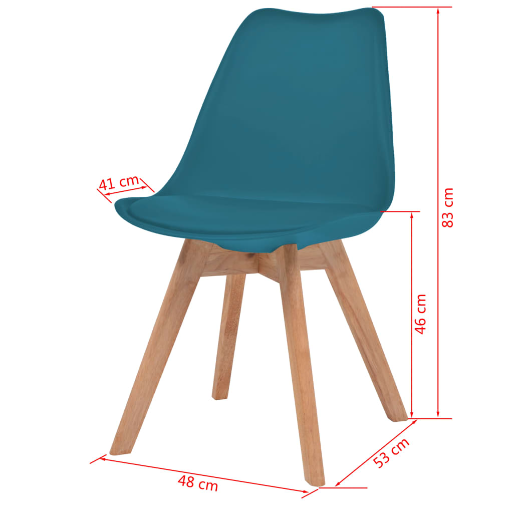 vidaXL Krzesła stołowe, 2 szt., turkusowe, plastikowe