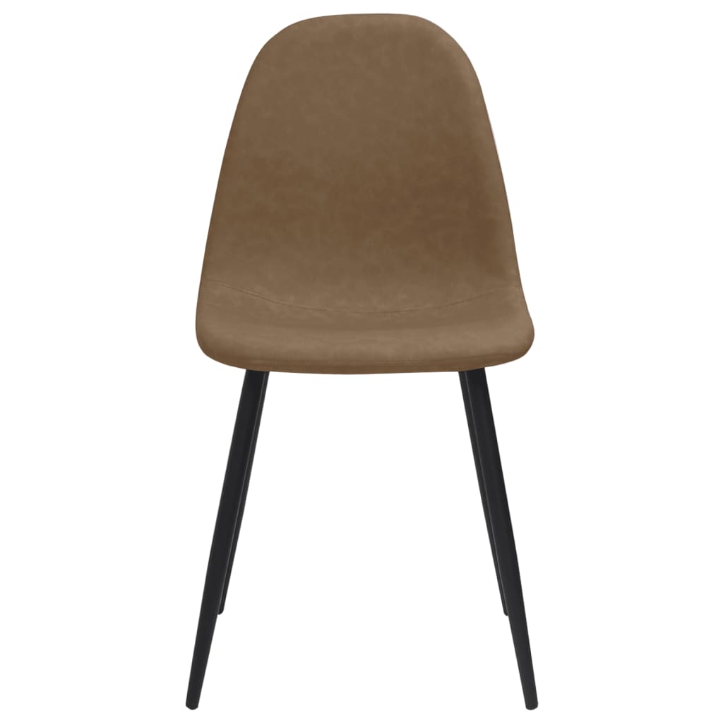vidaXL Krzesła stołowe, 4 szt., 45x53,5x83 cm, ciemnobrązowe, ekoskóra