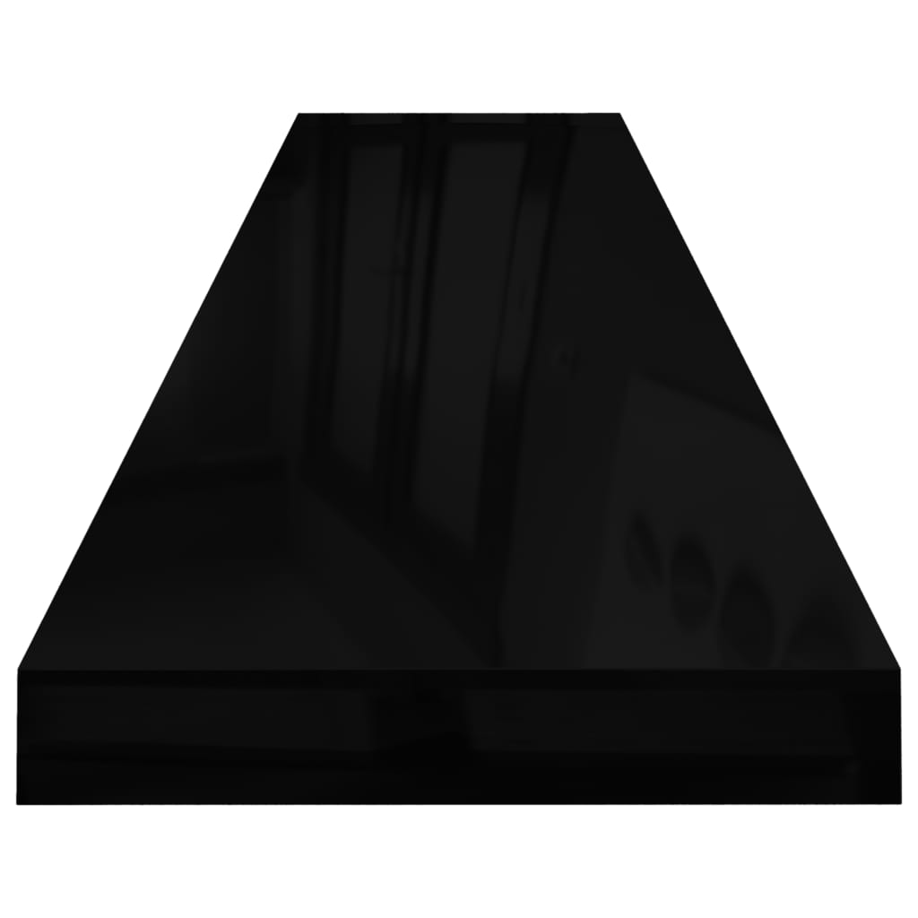 vidaXL Półka ścienna, wysoki połysk, czarna, 120x23,5x3,8 cm, MDF
