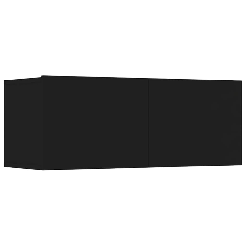 vidaXL 8-częściowy zestaw szafek telewizyjnych, czarny