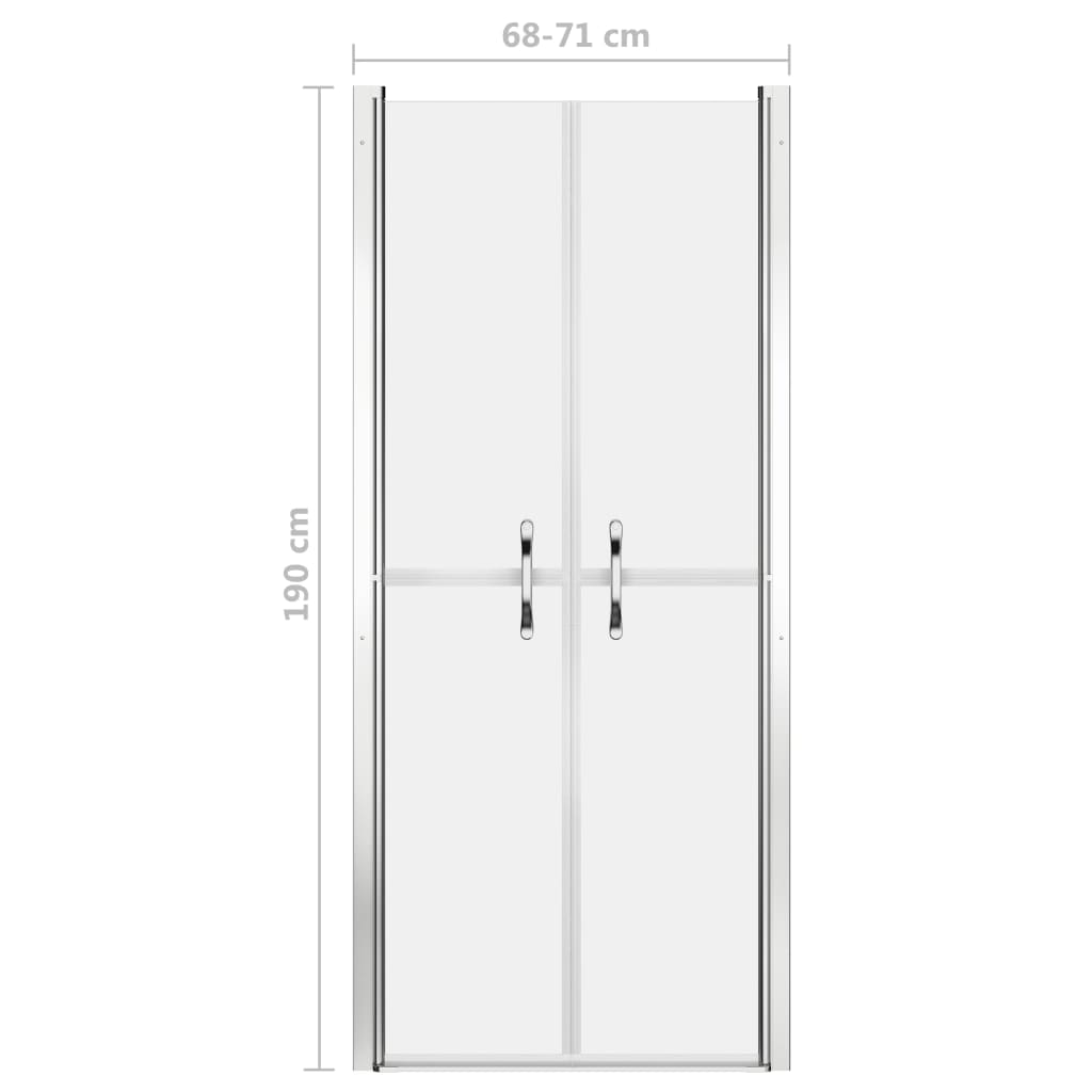 vidaXL Drzwi prysznicowe, szkło mrożone, ESG, 71x190 cm
