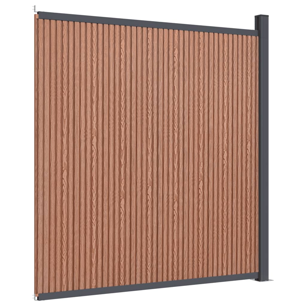 vidaXL Panel ogrodzeniowy, brązowy, 173x186 cm, WPC