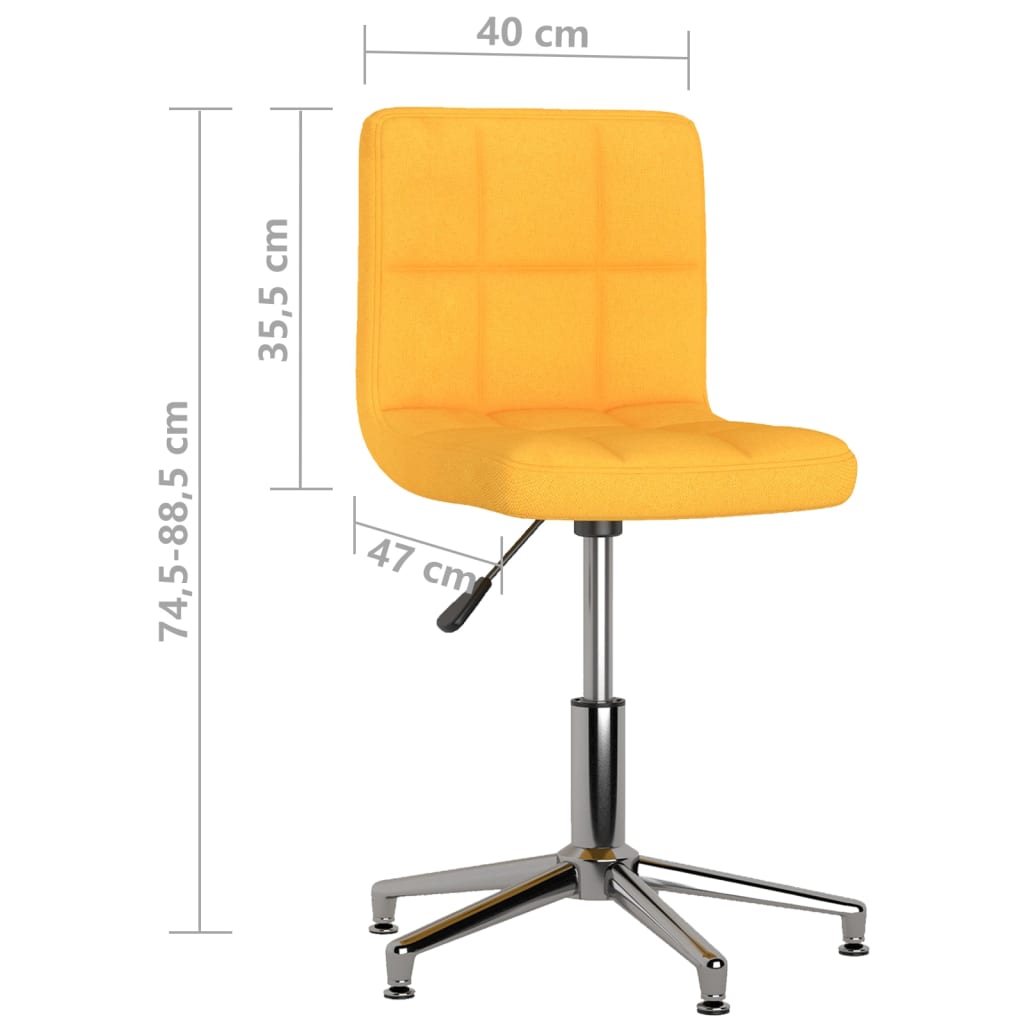 vidaXL Obrotowe krzesła stołowe, 4 szt., musztardowe, obite tkaniną