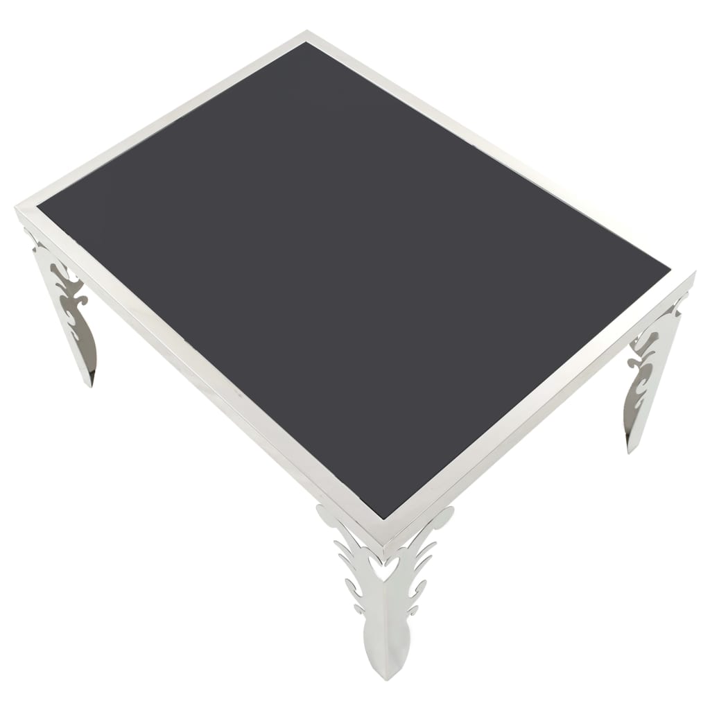 vidaXL Lustrzany stolik kawowy, stal nierdzewna i szkło, 80x60x44 cm