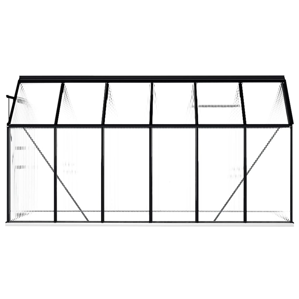 vidaXL Szklarnia z ramą podstawy, antracytowa, aluminium, 7,03 m²